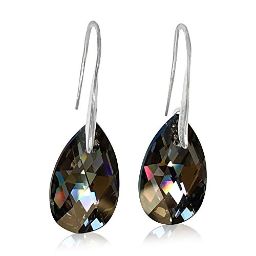 Jet Crystal Earrings for Women with Jewelry Gift Box